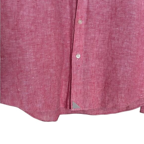 UNTUCKit Red 100% Linen Lightweight Long Sleeve Button Up Shirt Medium Men - Picture 3 of 11